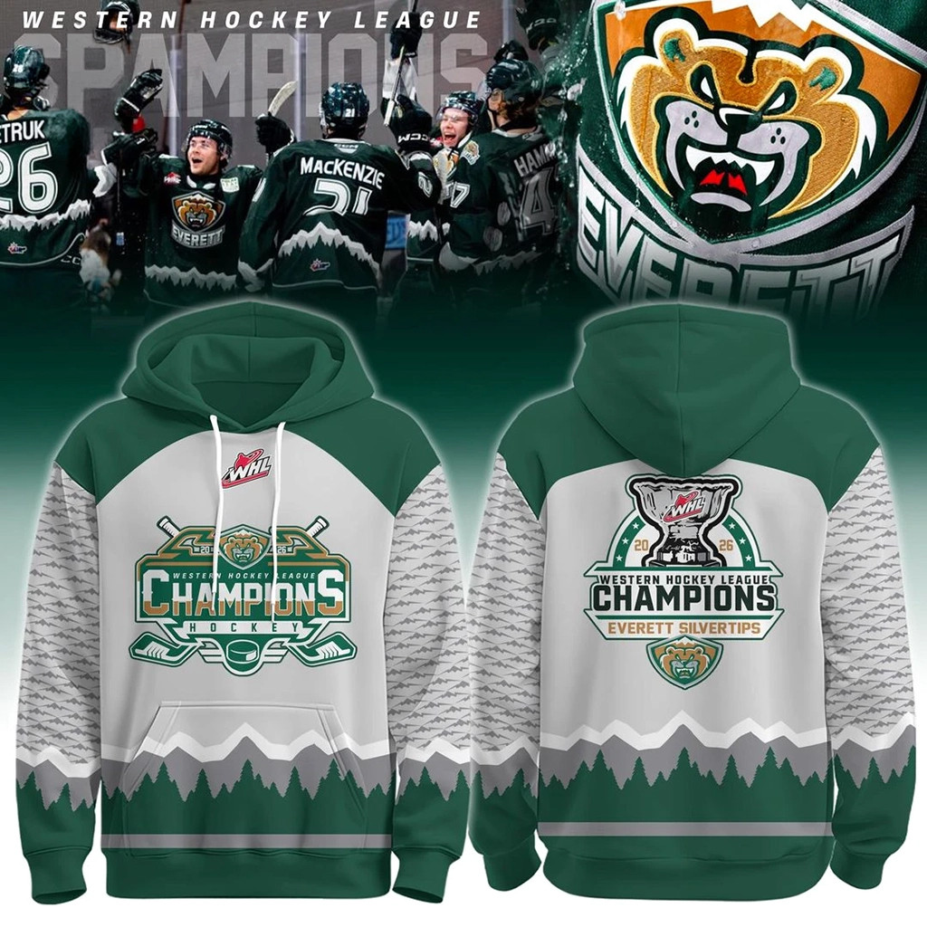 Everett Silvertips Western Hockey League Champions 2026 Hoodie Everett Silvertips Merch