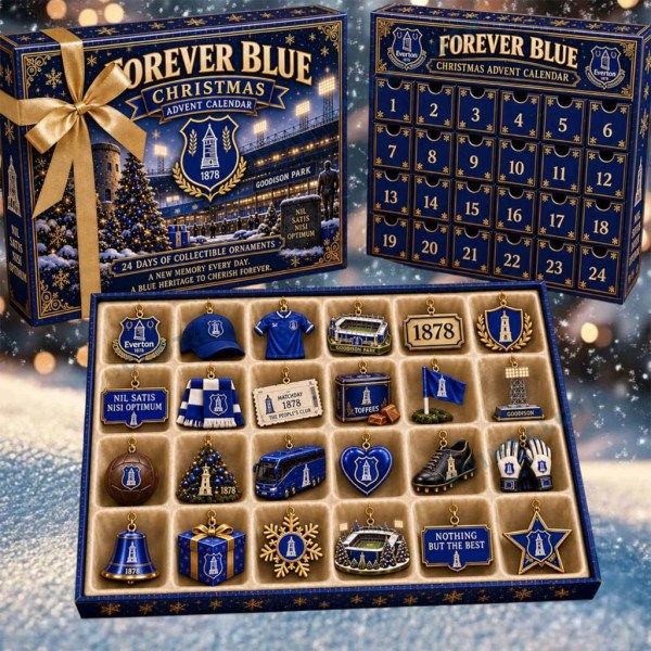 Everton Blue Forever Blue Advent Calendar Christmas Ornaments Everton FC Merch Soccer Fan Gift - Image 2