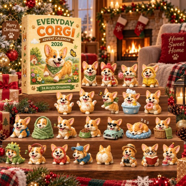 Everyday Corgi Advent Calendar 2026 24 Acrylic Ornaments Christmas Gifts For Corgi Lovers - Image 2