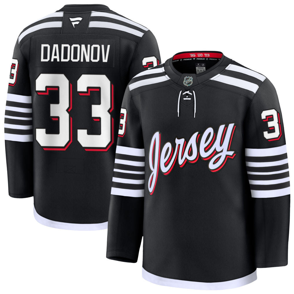 Evgenii Dadonov New Jersey Devils 2025 Alternate Premium Jersey - Black 1 Evgenii Dadonov New Jersey Devils 2025 Alternate Premium Jersey - Black