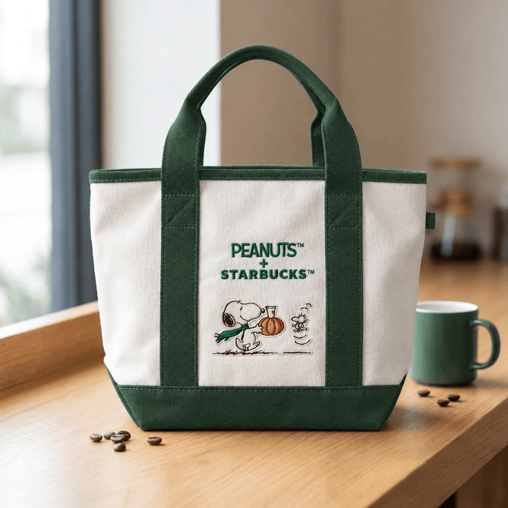 Fall 15 September 2026 Starbucks x Peanuts Snoopy Tote Bag Cute Cartoon Merch BFF Gifts