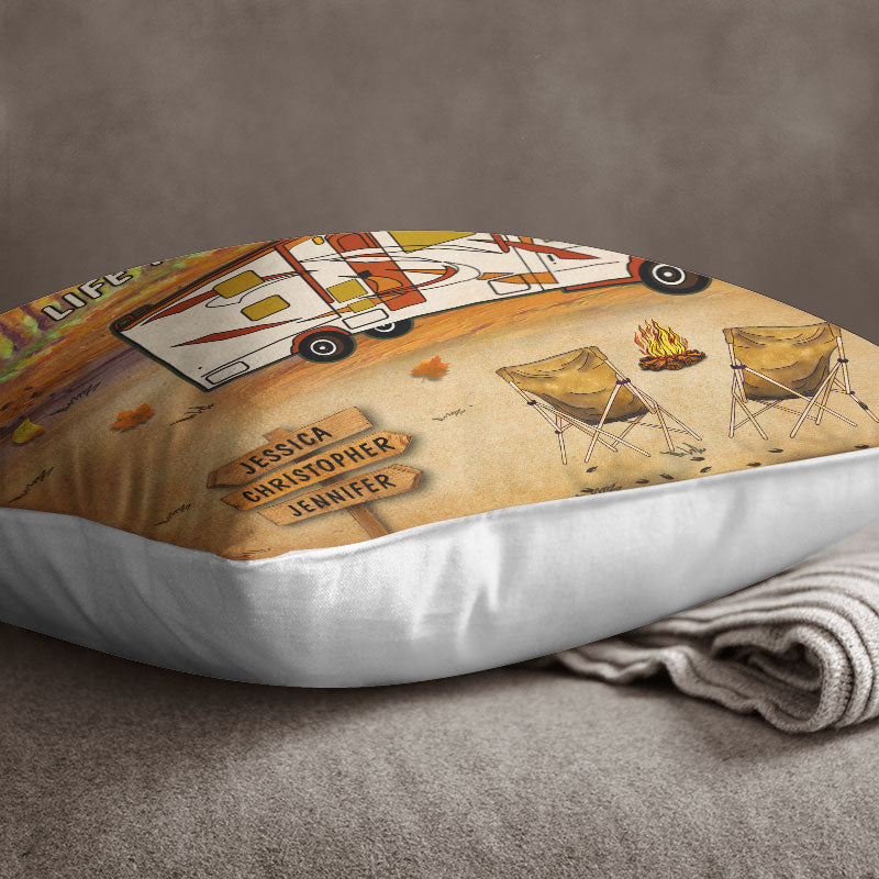 Fall Campsite Life Is Better At The Campsite Custom Pillow, Autumn Camping Gift Idea - Image 3