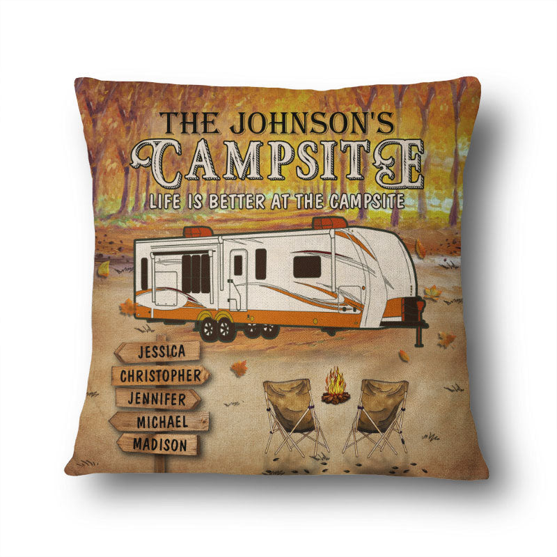 Fall Campsite Life Is Better At The Campsite Custom Pillow, Autumn Camping Gift Idea - Image 5