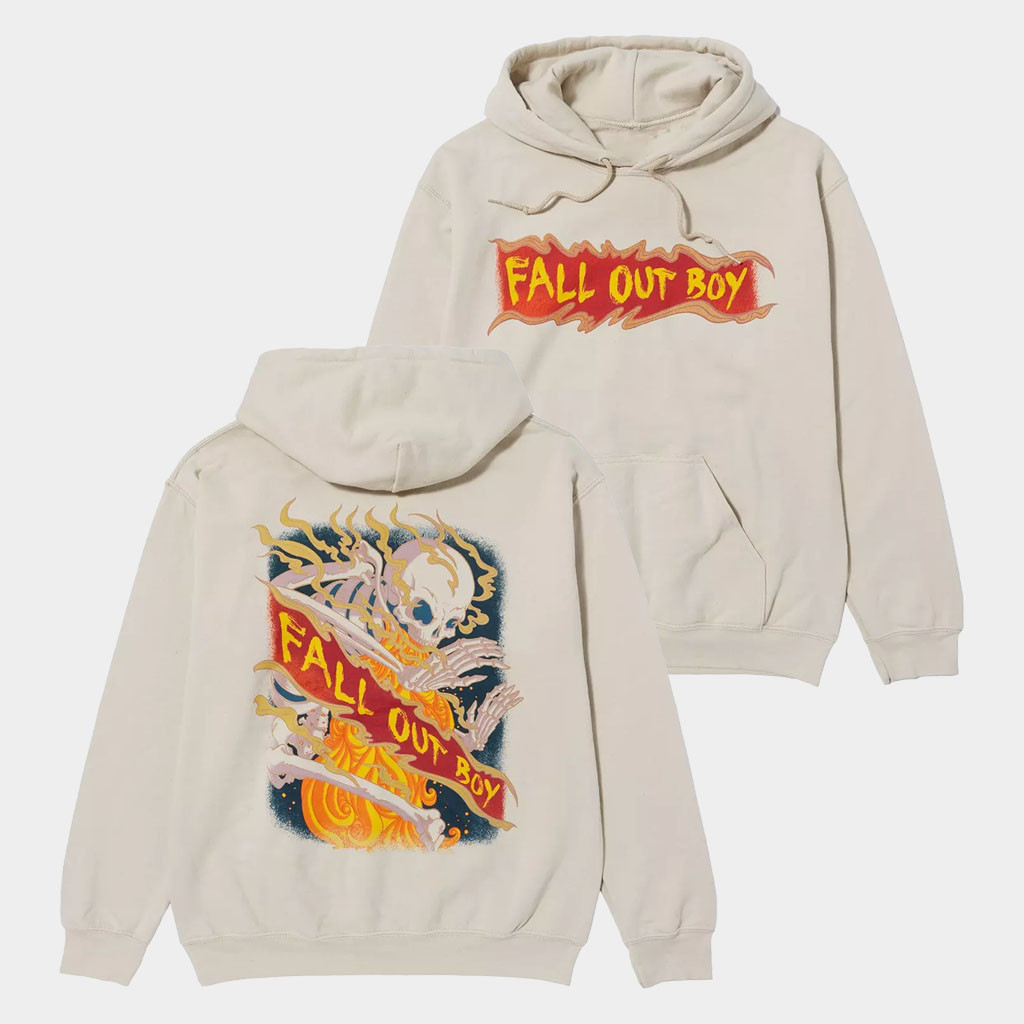 Fall Out Boy Merch Fall Out Boy Skeleton Breathing Fire Hoodie Gift Ideas For Husband