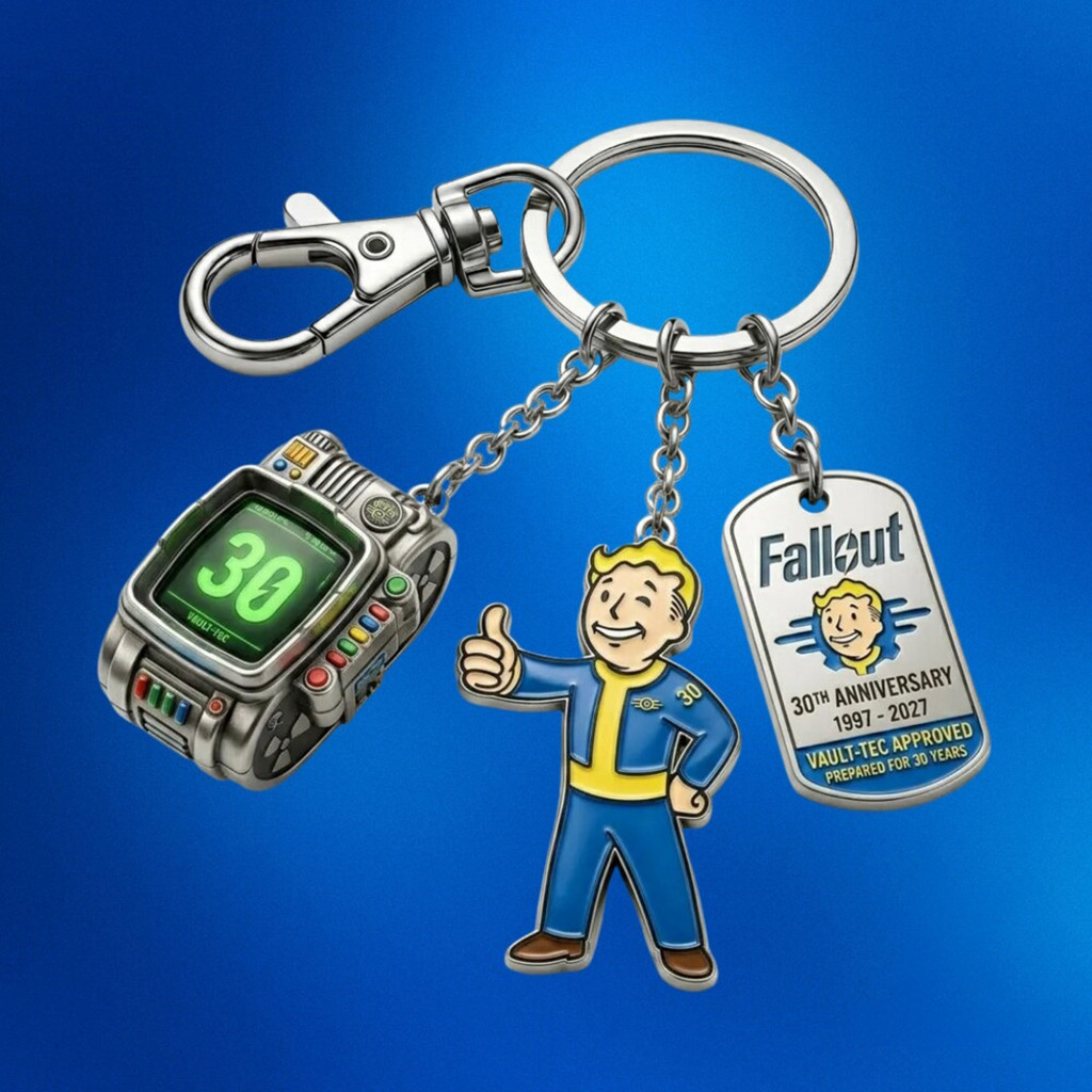 Fallout 30th Anniversary Commemorative Keychain Fallout Merch Gifts For Husband