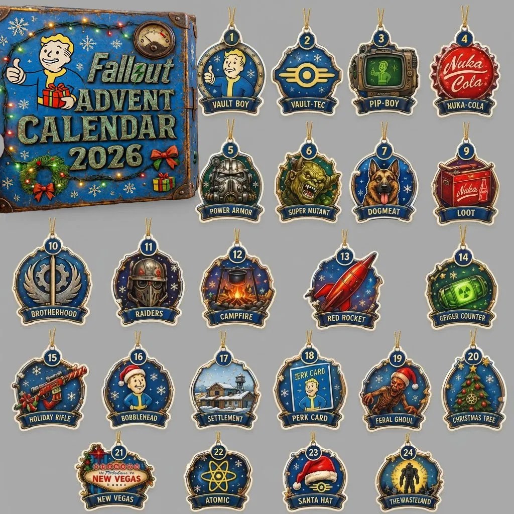 Fallout Video Game Advent Calendar 2026 24 Days Christmas Ornaments Box Fallout Merch