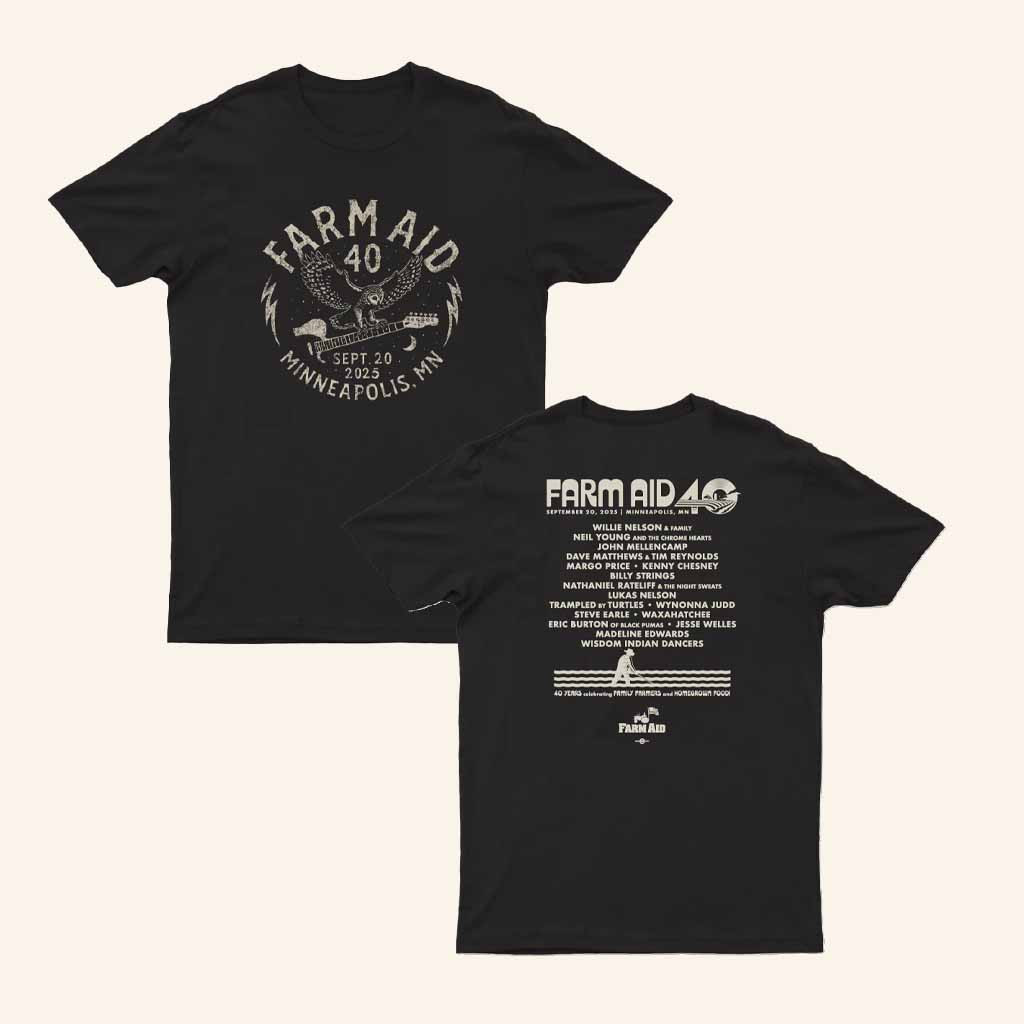 Farm Aid Merch Farm Aid 40 Barn Owl T-Shirt 2025 Best Gifts For Farmers