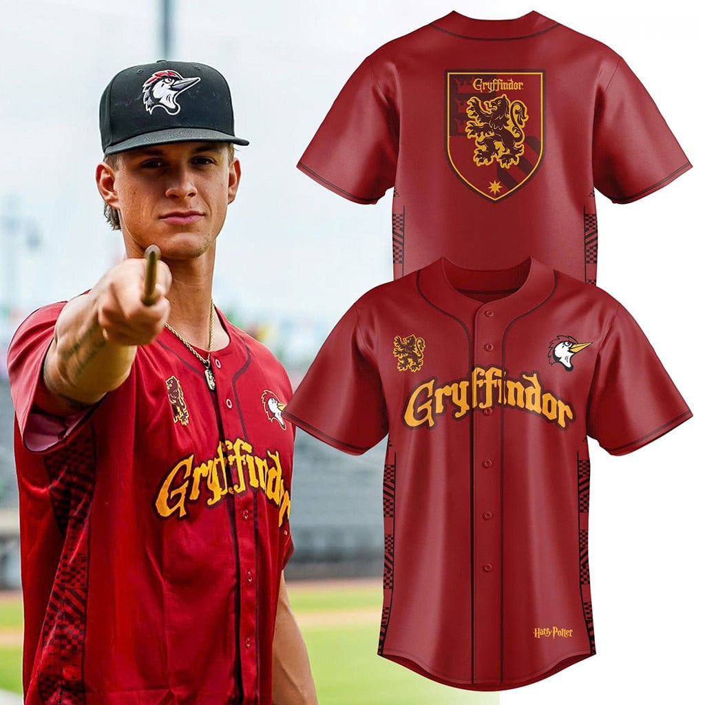 Fayetteville Woodpeckers X Gryffindor Harry Potter Night 2026 Baseball Jersey Woodpeckers Merch