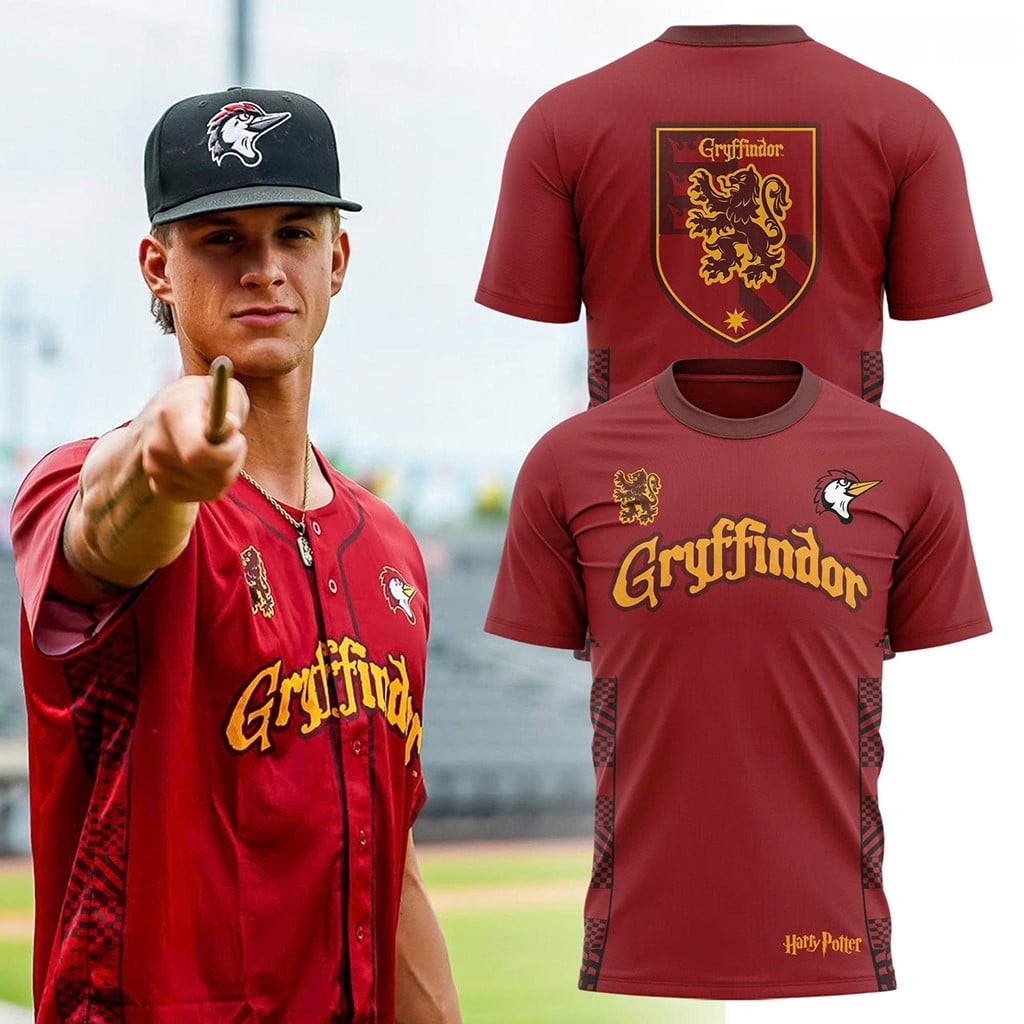 Fayetteville Woodpeckers X Gryffindor Harry Potter Night 2026 T-Shirt Woodpeckers Merch Gifts