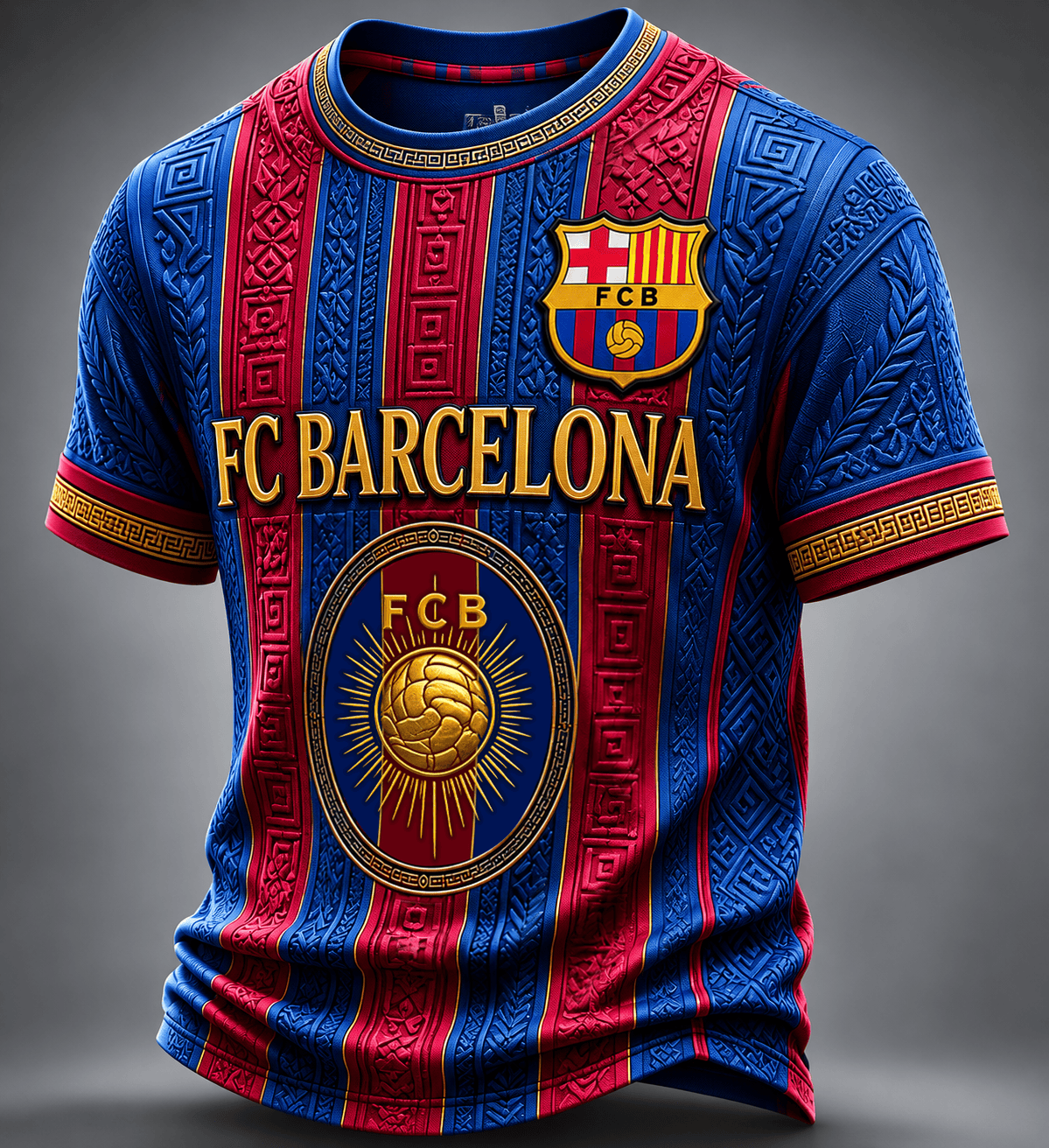 FC Barcelona Luxury Pattern T-Shirt Game Day Outfits Barcelona Merch Gift For Football Fans