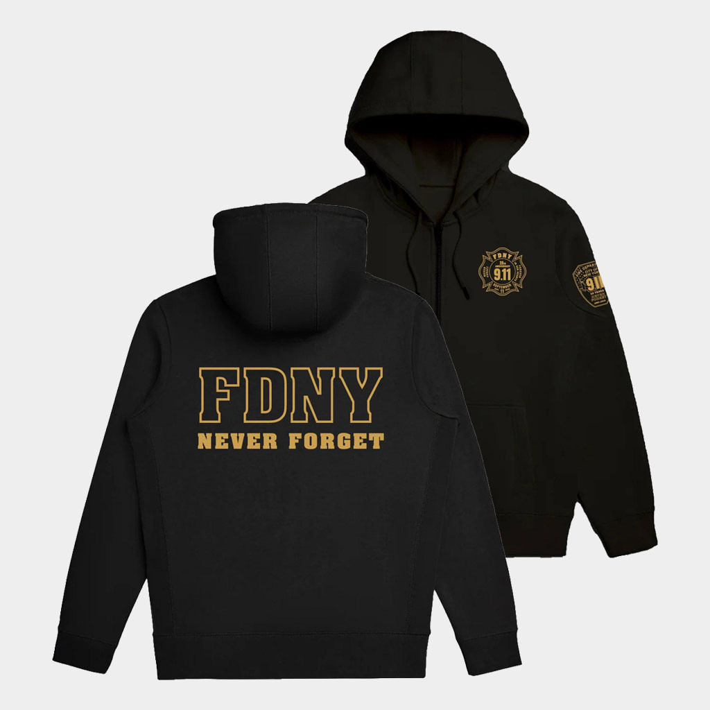FDNY Merch 2026 FDNY 9 11 25th Anniversary Never Forget Zip Hoodie Patriot Day Gifts