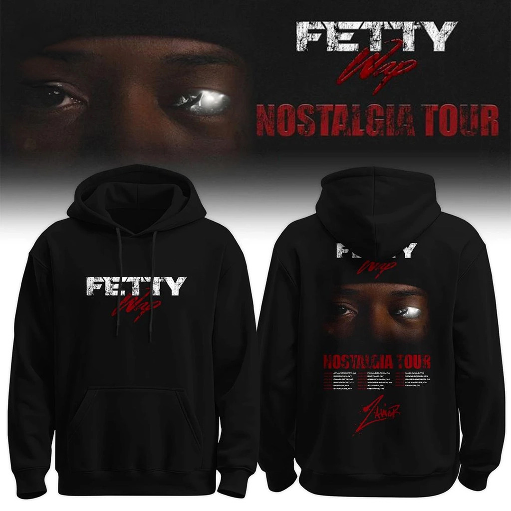 Fetty Wap Nostalgia Tour 2026 Black Hoodie Fetty Wap Merch Best Gifts For Rapper Fans