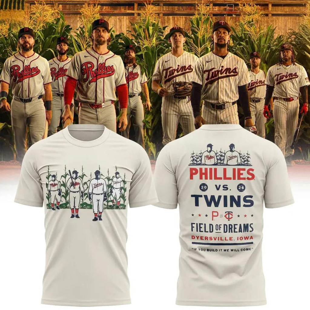 Field Of Dreams Merch 2026 Phillies Vs Twins Field Of Dreams Game T-Shirt Baseball Fan Apparel
