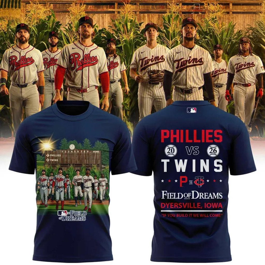Field Of Dreams Merch 2026 Phillies Vs Twins Field Of Dreams Game T-Shirt Gift For Baseball Fan