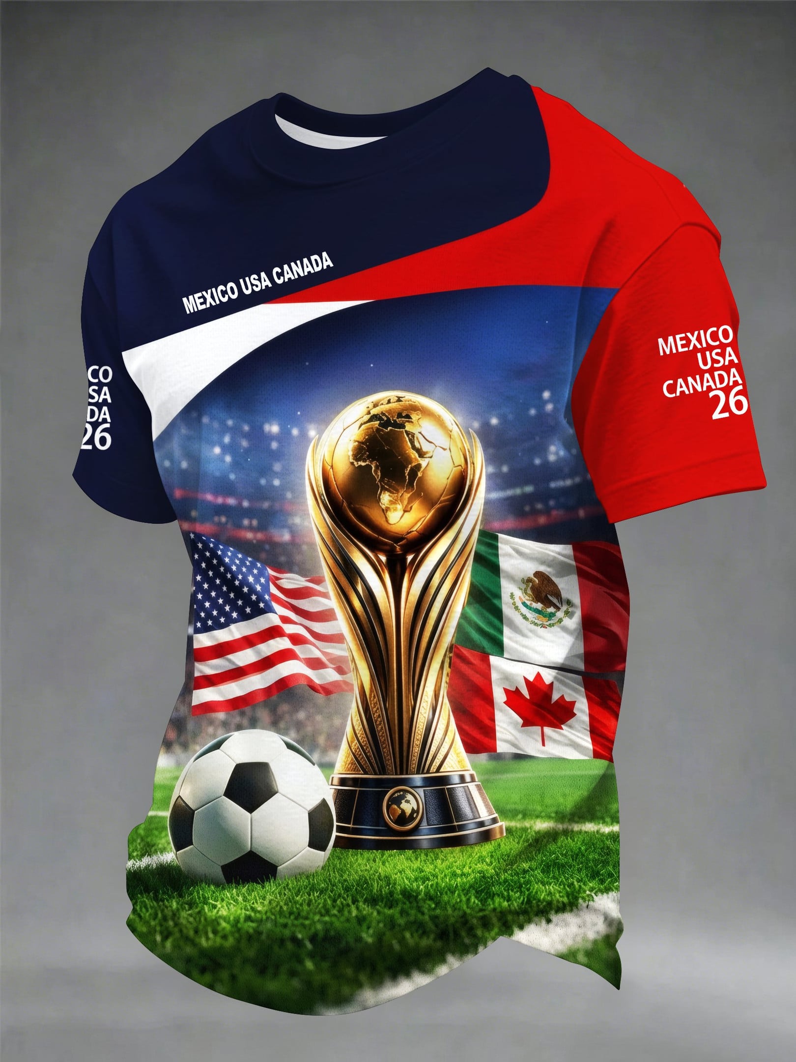 FIFA World Cup 2026 Host Nations T-Shirt Mexico USA Canada Clothing Gifts For Him