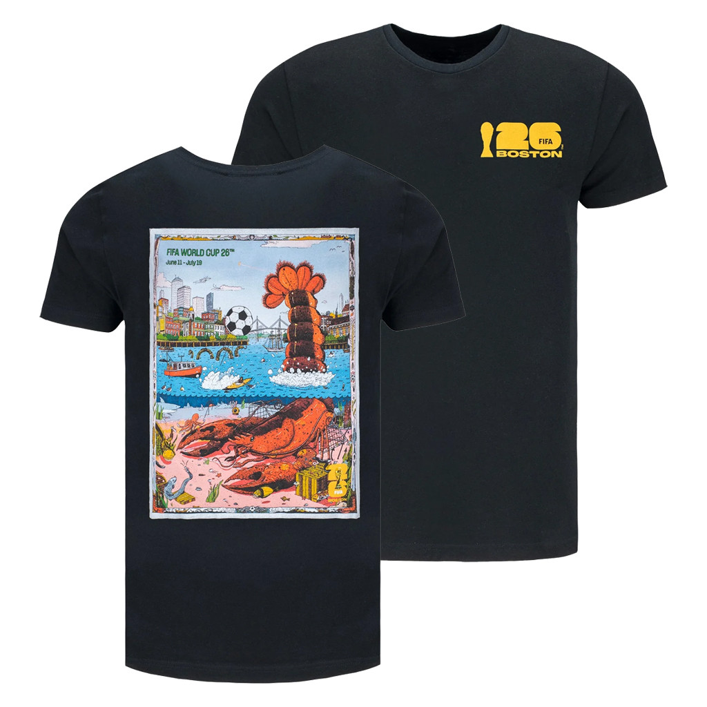 FIFA World Cup 2026 Merch Boston Poster Black T-Shirt Boston FIFA Merch Best Gift For Game Day