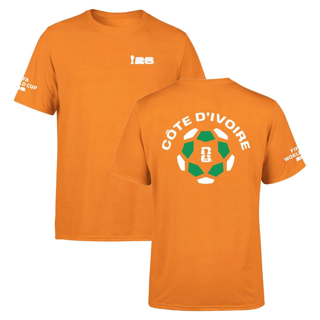 FIFA World Cup 2026 Merch Ivory Coast Puff T-Shirt Cote D'Ivoire Shirt Gifts For Football Lover