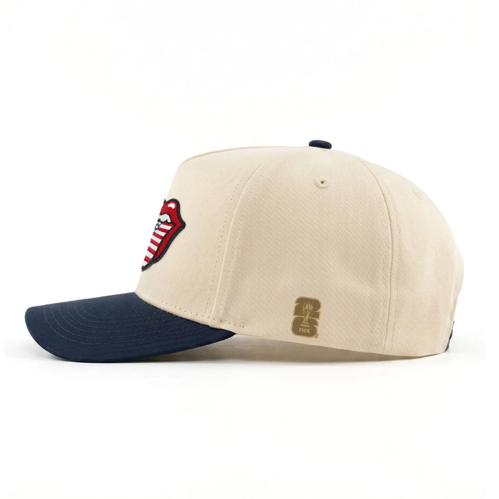 FIFA World Cup 2026 Merch WC X Rolling Stones USA Lick Two Tone Hat Embroidered Gift For Fans - Image 2
