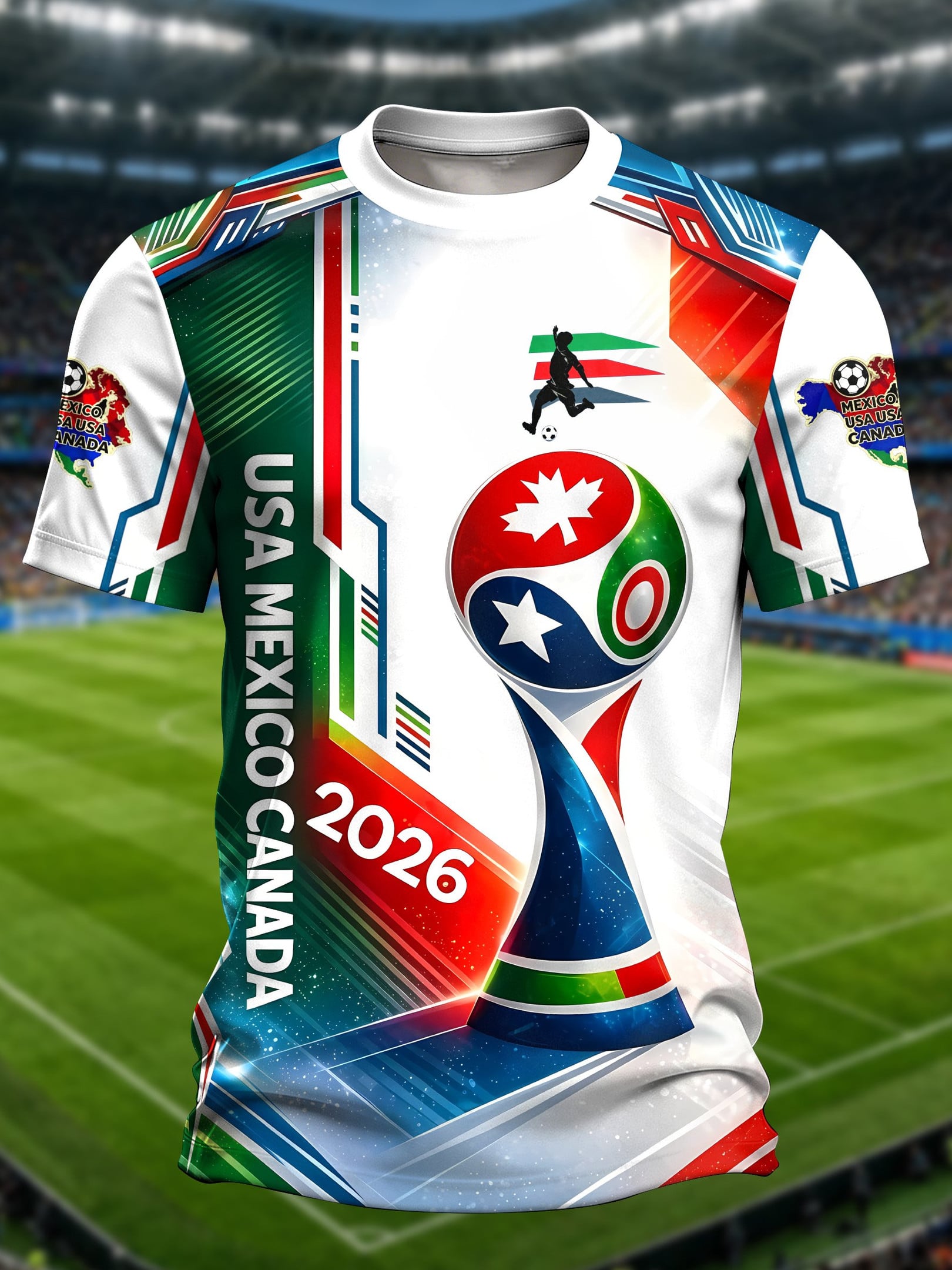 FIFA World Cup 2026 T-Shirt US MX CA Venues Host Cities List Merch Top Game Day Gifts