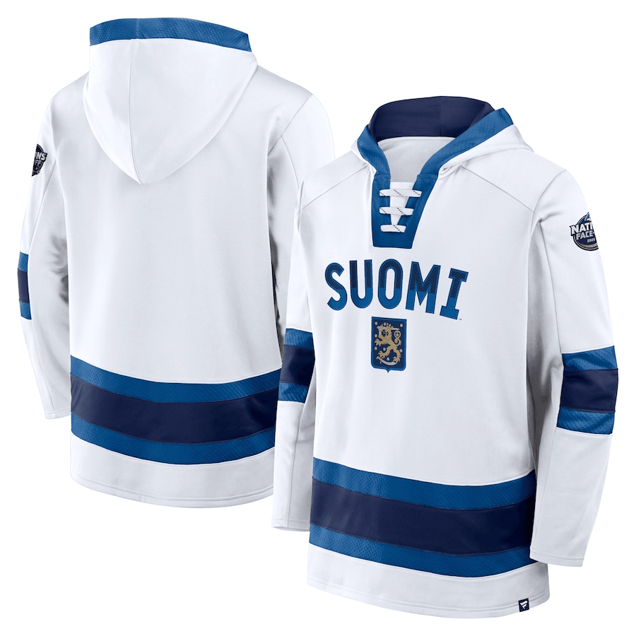 Finland 2025 4 Nations Face-Off Inside Line Pullover White Hoodie