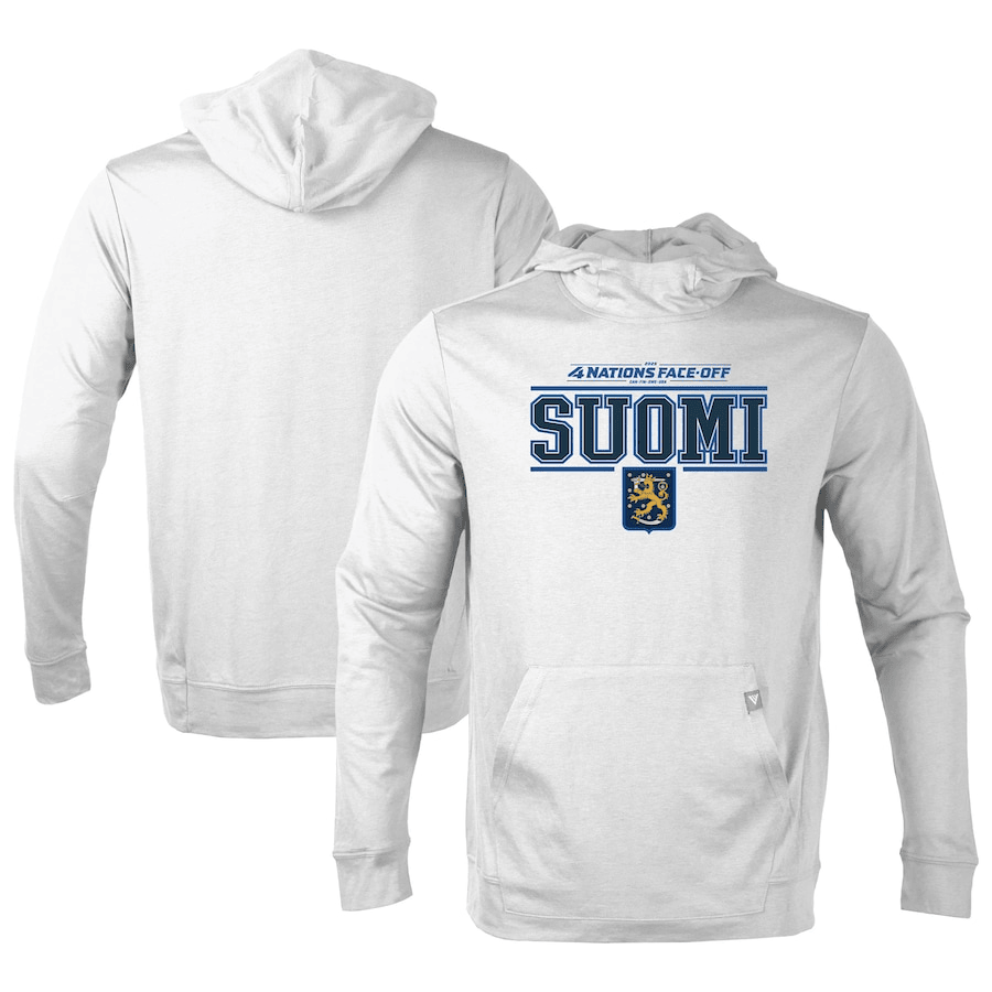 Finland 2025 4 Nations Face-Off Thrive Pullover White Hoodie