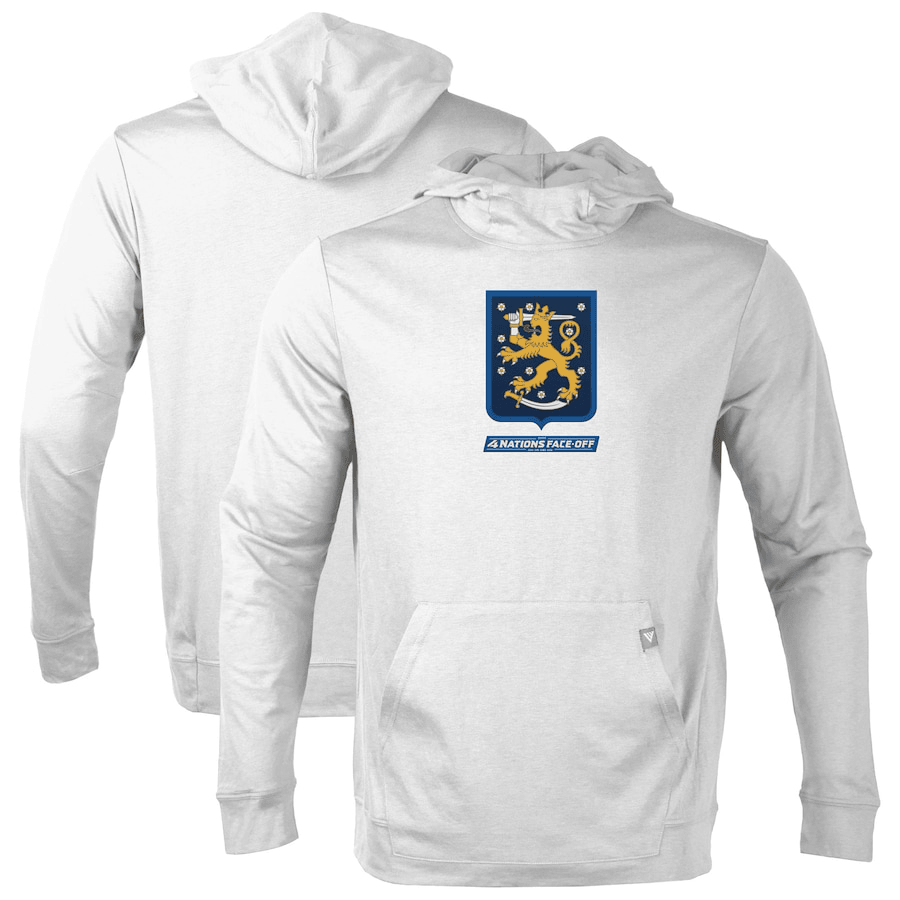 Finland 2025 4 Nations Face-Off Thrive Tri-Blend Pullover White Hoodie