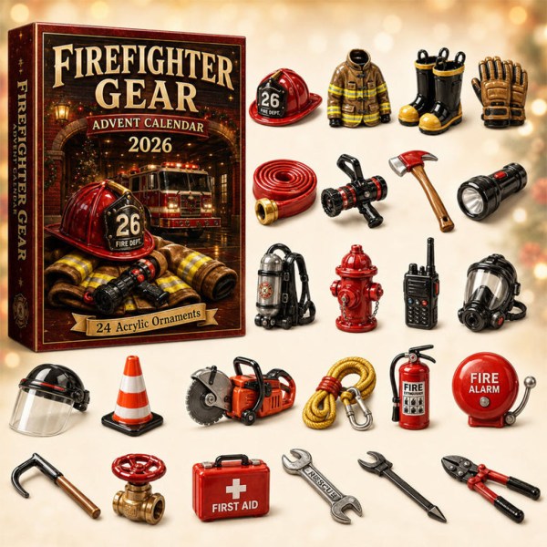 Firefighter Gear Advent Calendar 2026 24 Days Christmas Mystery Ornaments Firefighter Holiday Gift - Image 2