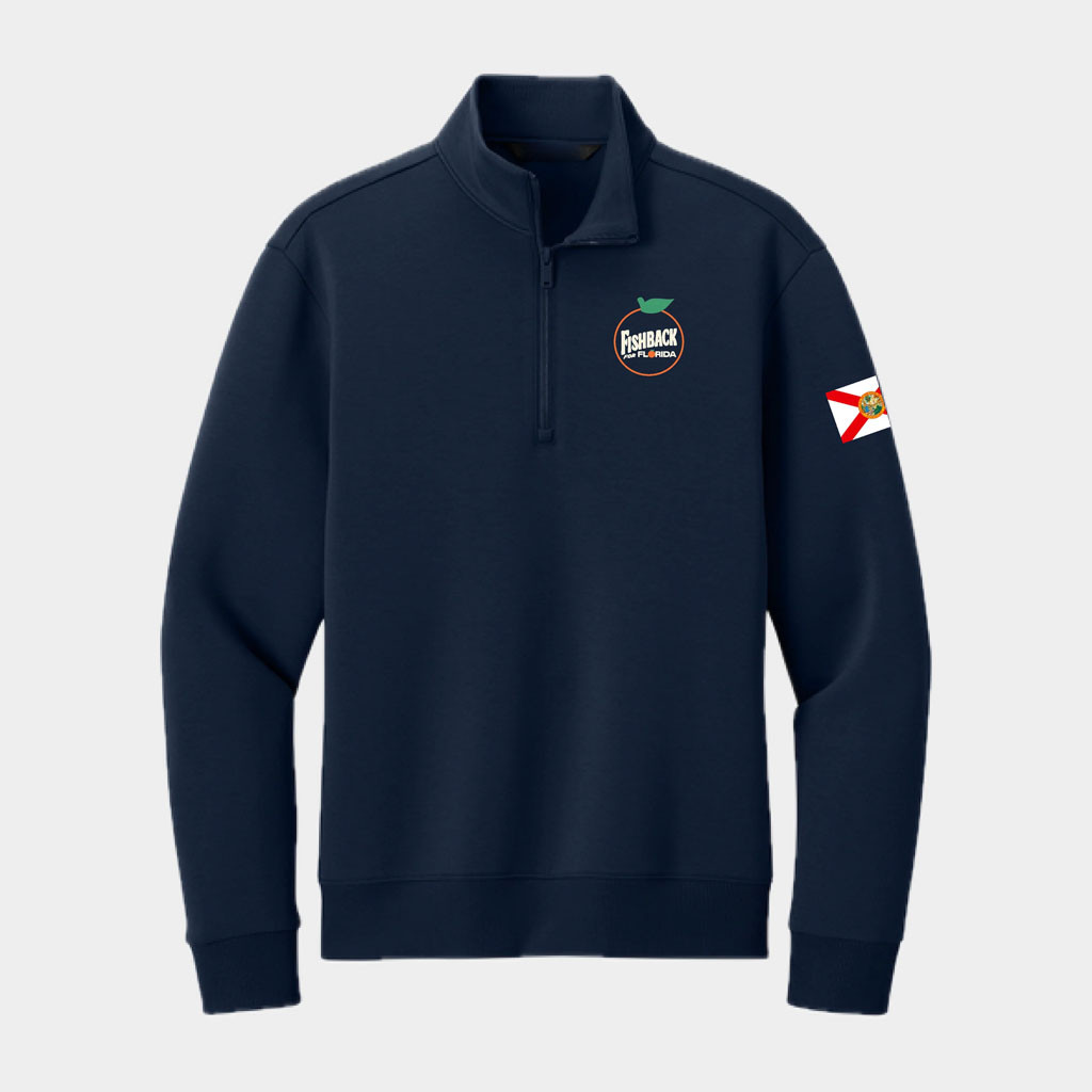 Fishback Merch 2026 Fishback For Florida Quarter Zip Sweatshirt Navy Political Gifts Ideas