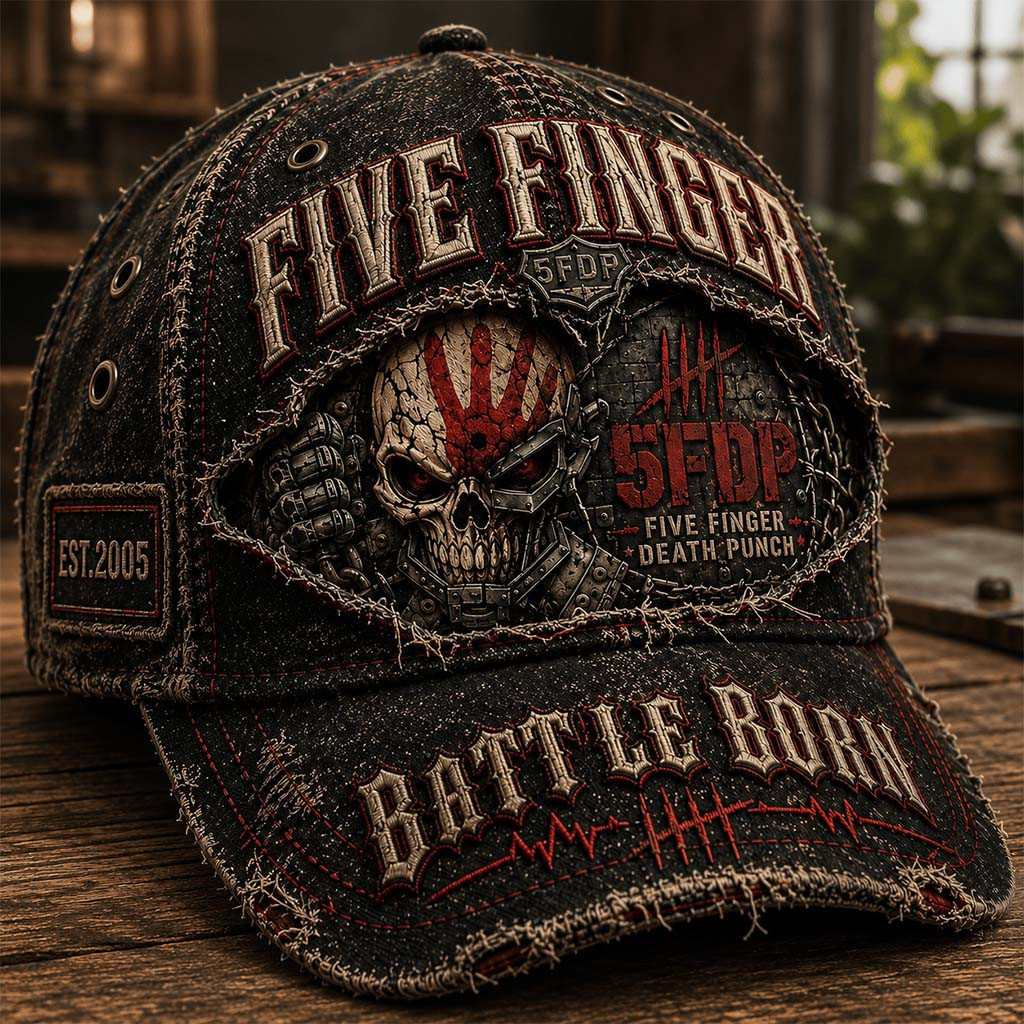 Five Finger Death Punch Battle Born Vintage Hat 5FDP Merch Present For Music Lovers