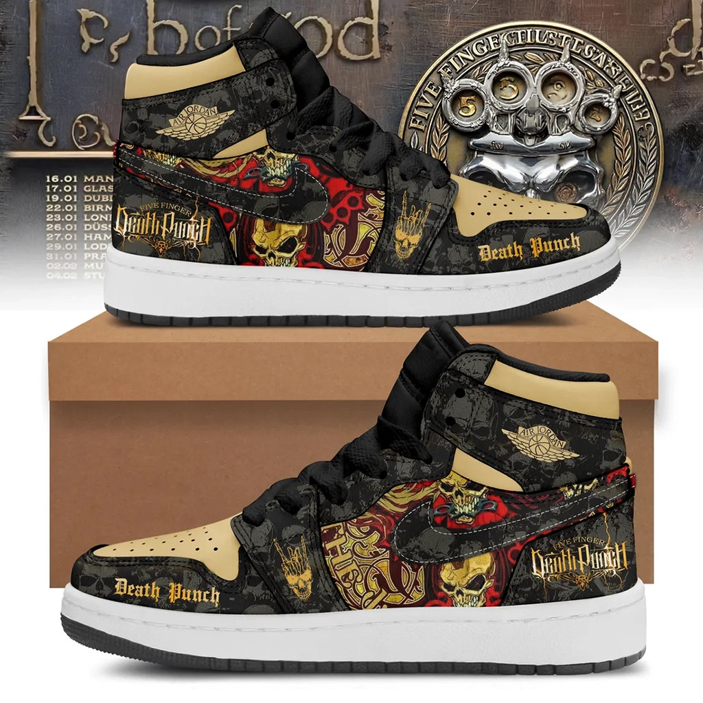 Five Finger Death Punch High Top Shoes Sneakers FFDP Merch Gift For Heavy Metal Band Fans