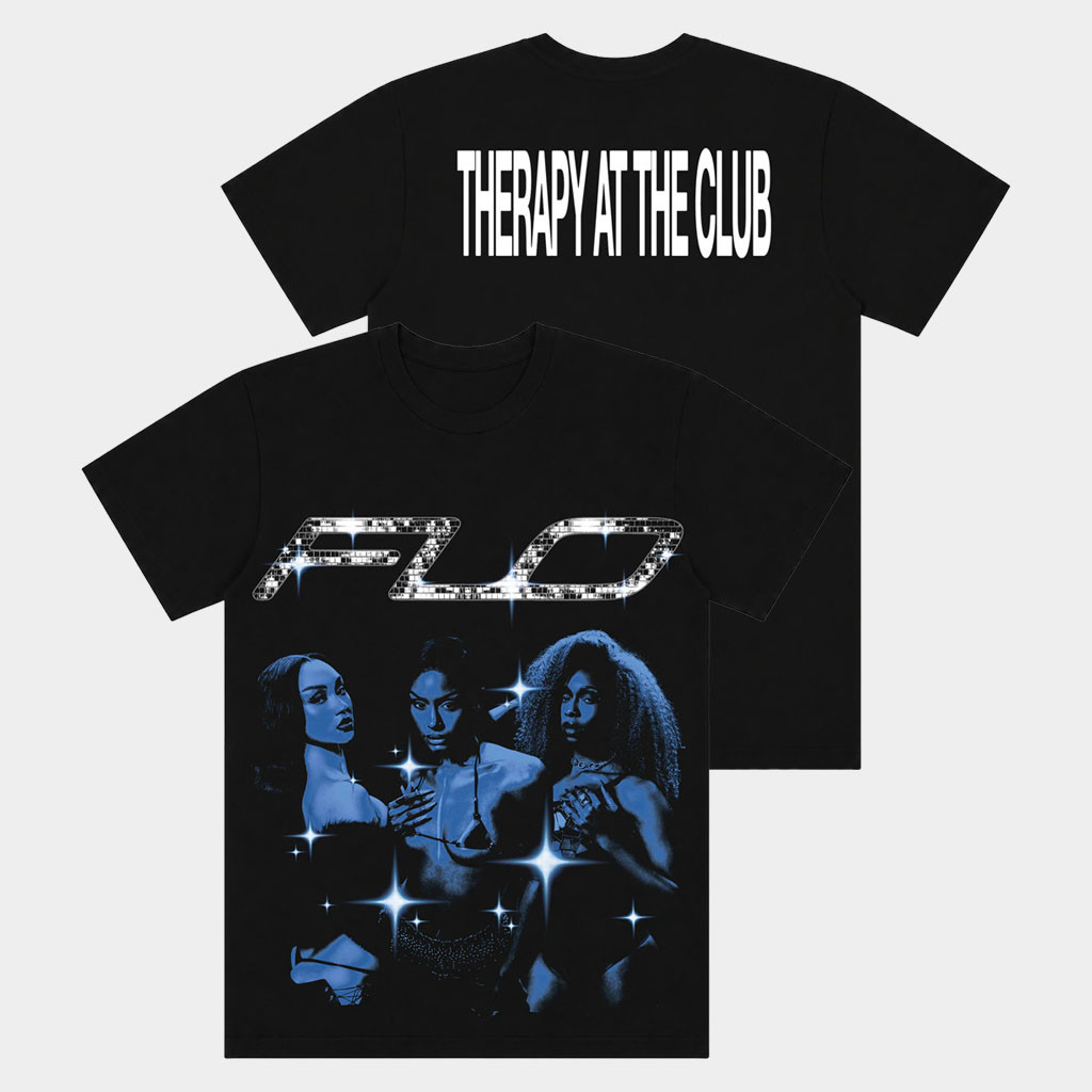 FLO Merch 2026 Therapy At The Club Black Homage T-Shirt Gift Ideas For Friends