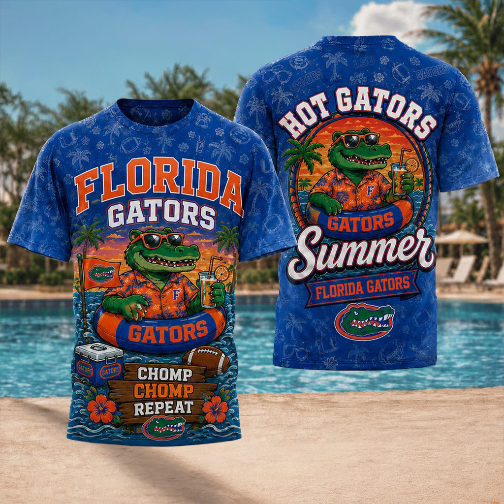 Florida Gators 2026 Hot Summer Mascot T-Shirt Chomp Chomp Repeat Shirt Gators Merch Fan Gifts