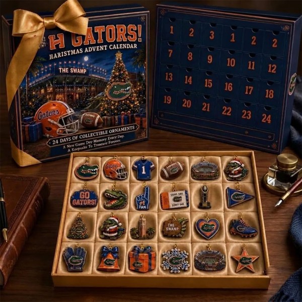 Florida Gators 24-Day Ornament Christmas Advent Calendar Gators Merch Gifts For Basketball Fan - Image 2