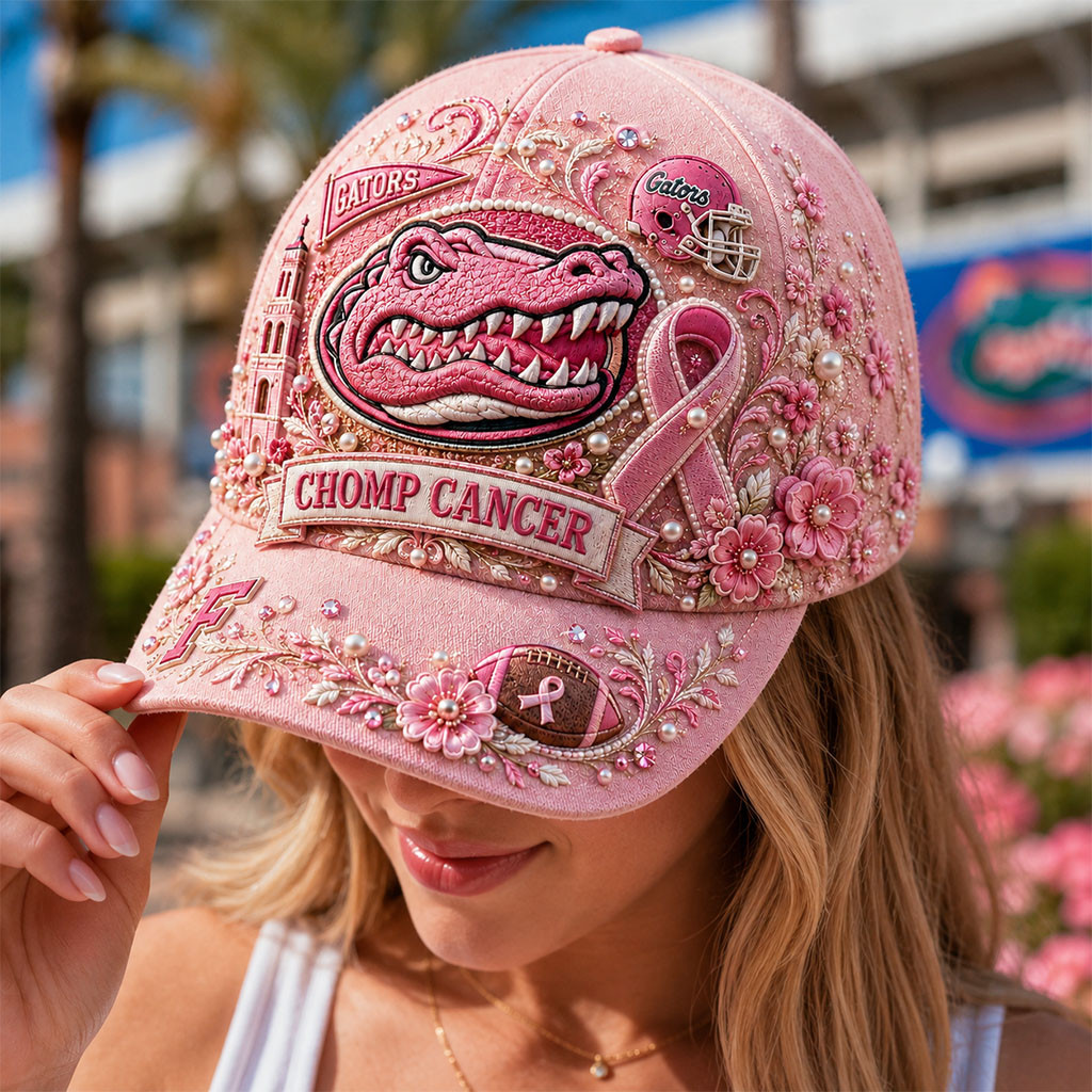Florida Gators Breast Cancer Awareness Floral Pink Hat Gators Merch Gifts For Football Fan