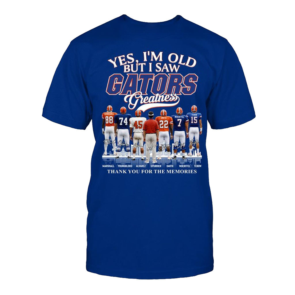 Florida Gators Yes I'm Old But I Saw Greatness T-Shirt Gators Merch Gifts For Football Fan