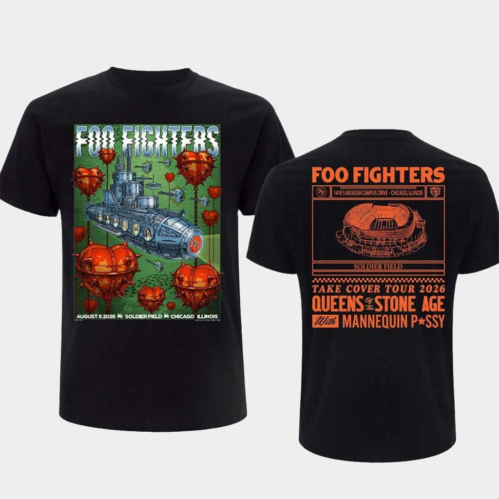 Foo Fighters Chicago 2026 Tour Shirt Take Cover Tour Soldier Field Concert Foo Fighters Merch