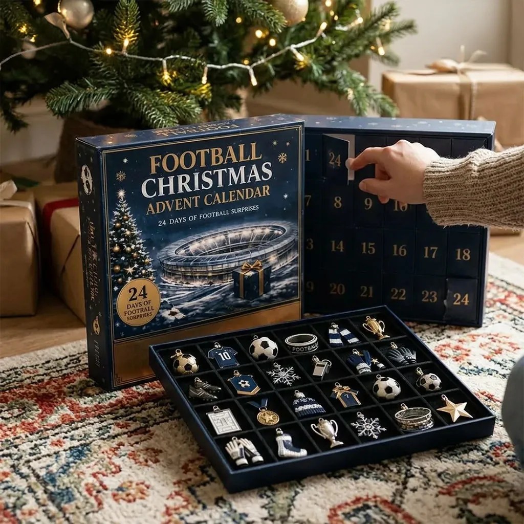 Football Christmas Advent Calendar 2026 24 Days Of Xmas Ornaments Gift For Football Lovers