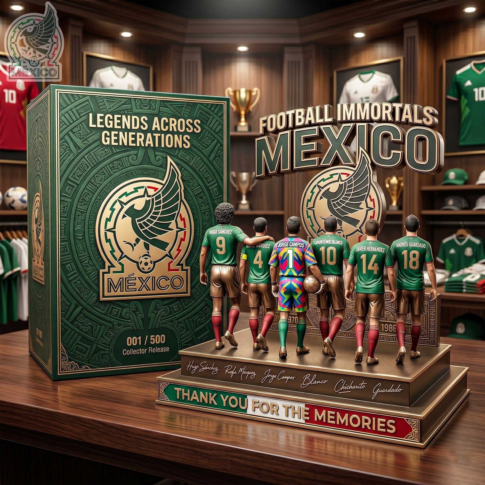 Football Immortals Mexico Legends Across Generations Acrylic Plaque Mexico World Cup Merch 2026