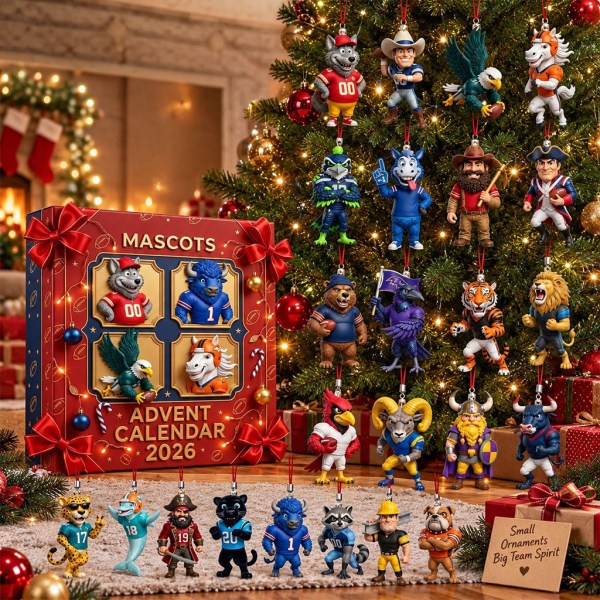 Football Team Mascots Christmas Advent Calendar Xmas Tree Ornaments Gift For Football Lovers - Image 2
