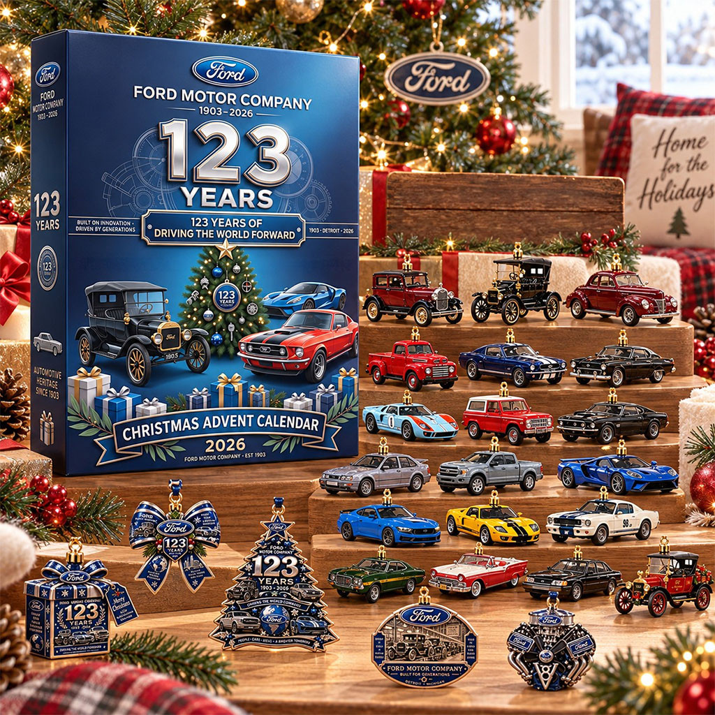 Ford Motor 123rd Anniversary Advent Calendar Christmas Tree Ornaments Ford Merch Dad Gifts