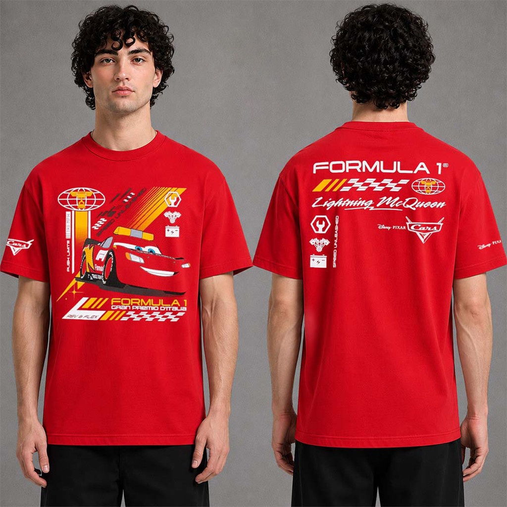 Formula 1 X Monza 2026 Cars Lightning McQueen Red T-Shirt F1 Merch Gifts For Racing Fans