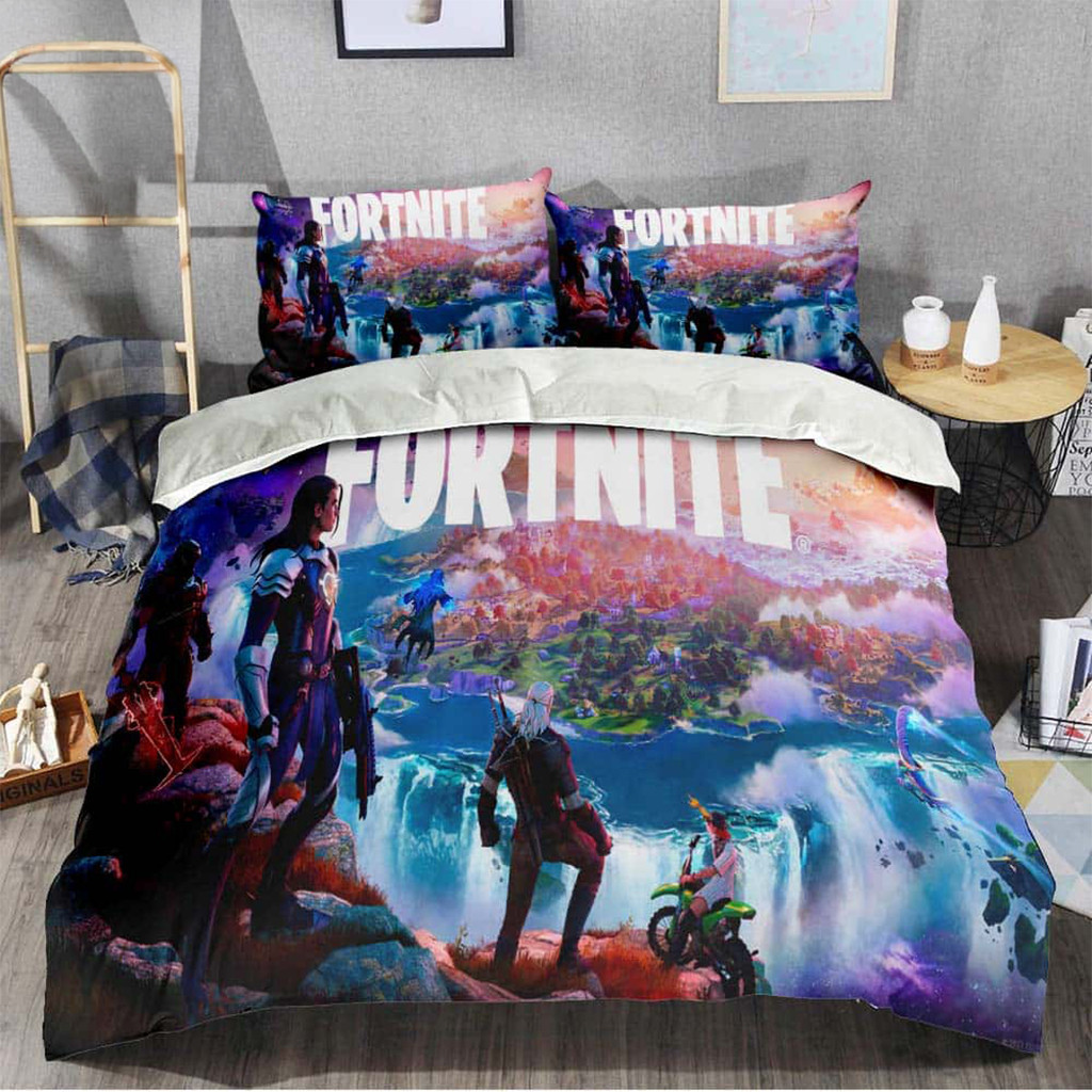 Fortnite Chapter 4 Characters And Map Bedding Set Fortnite Game Merch Gifts For Superfans