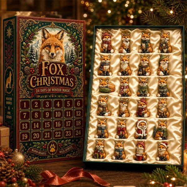 Fox Christmas Advent Calendar 24 Day Of Winter Magic Xmas Ornaments Gifts For Fox Lovers - Image 2