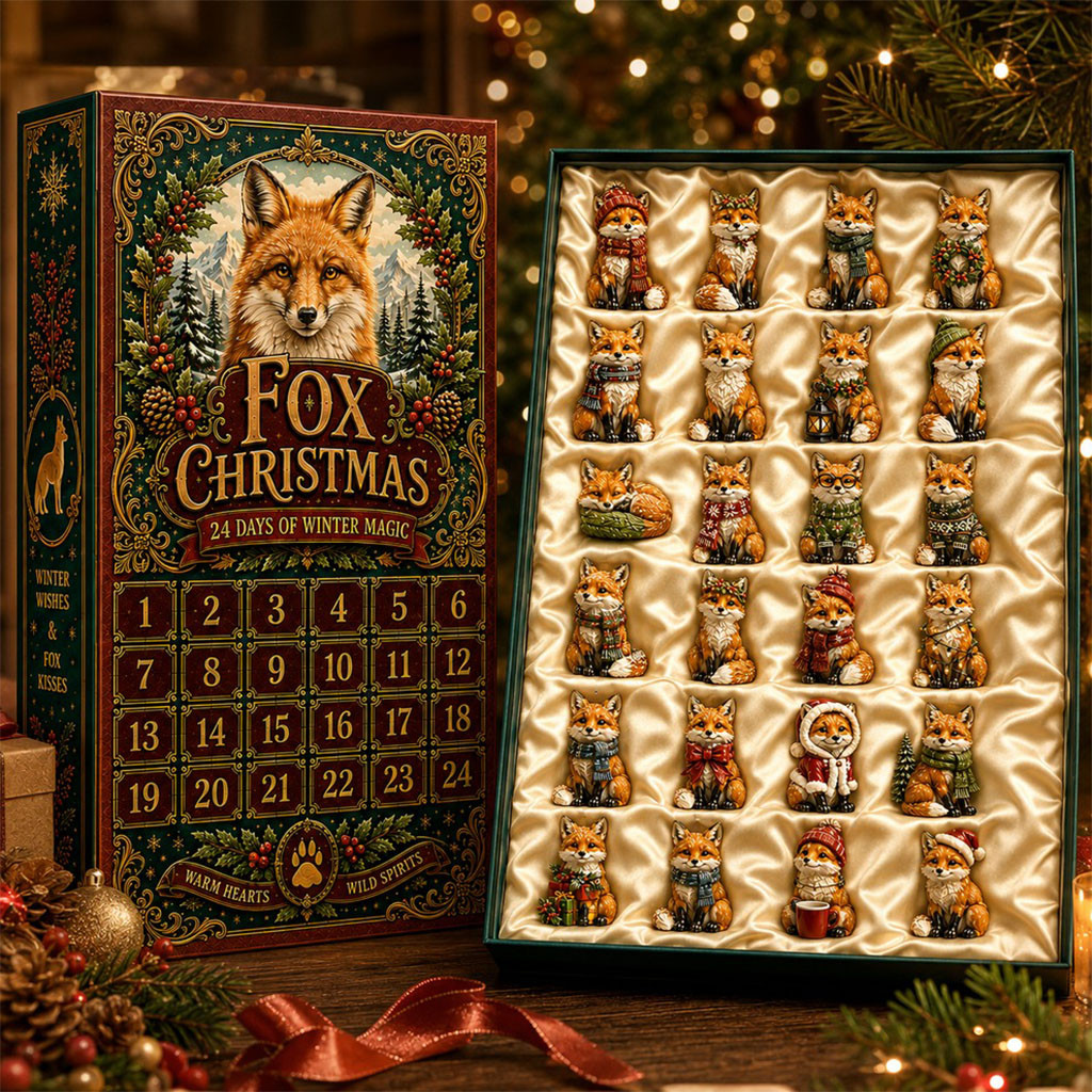 Fox Christmas Advent Calendar 24 Day Of Winter Magic Xmas Ornaments Gifts For Fox Lovers