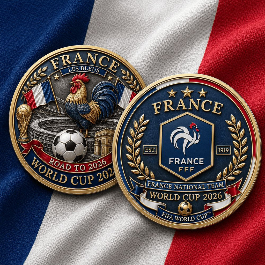 France FIFA World Cup 2026 Commemorative Coin France National Team Merch Football Fan Gifts