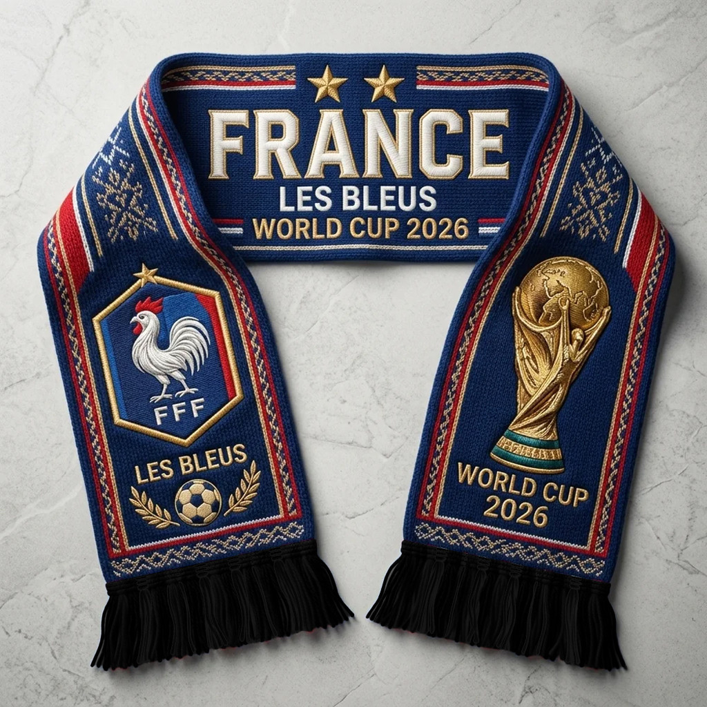 France FIFA World Cup 2026 Scarf Les Bleus France National Team Merch Gift For Football Fans