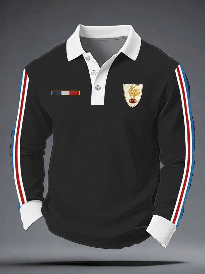 France Rugby Champions 2026 Long Sleeve Polo Shirt Six Nations Winners Apparel Gifts For Him