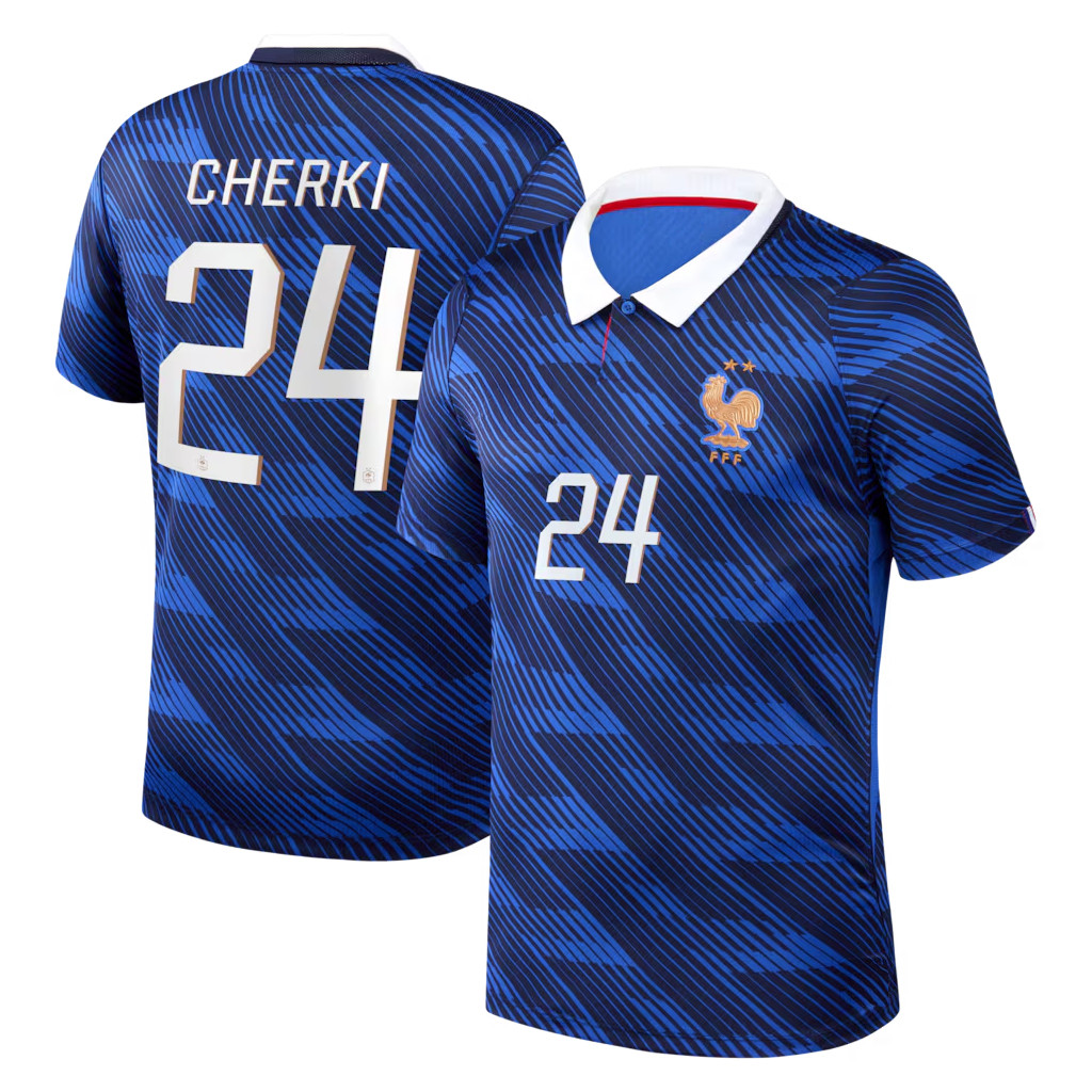 France World Cup Merch 2026 Cherki #24 France Home Stadium Jersey Match Day Apparel Men's
