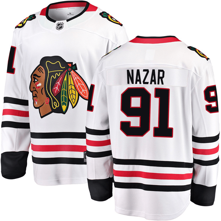 Frank Nazar Chicago Blackhawks 2025 Road Breakaway White Jersey
