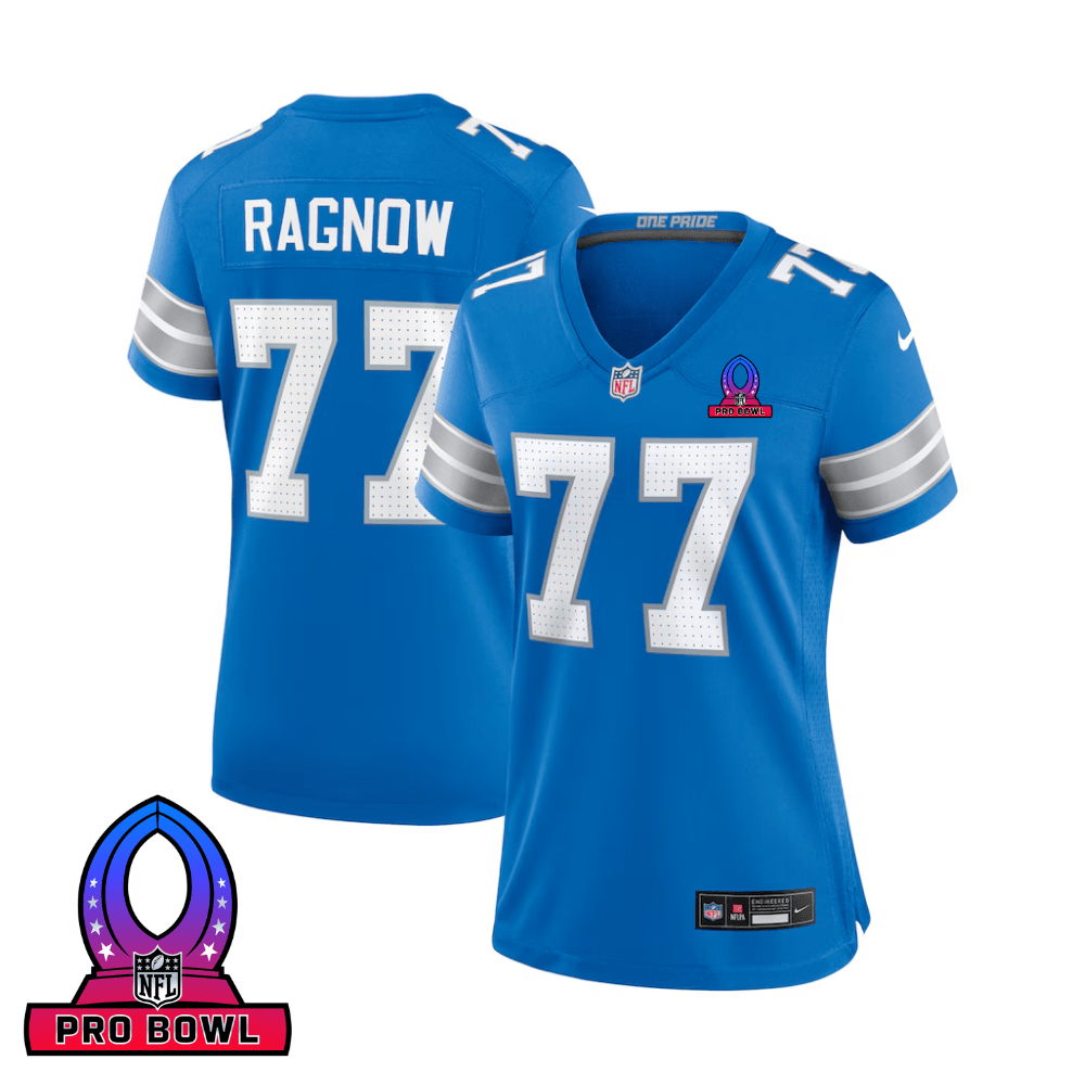 Frank Ragnow Detroit Lions 2025 Pro Bowl Patch Game Jersey - Blue